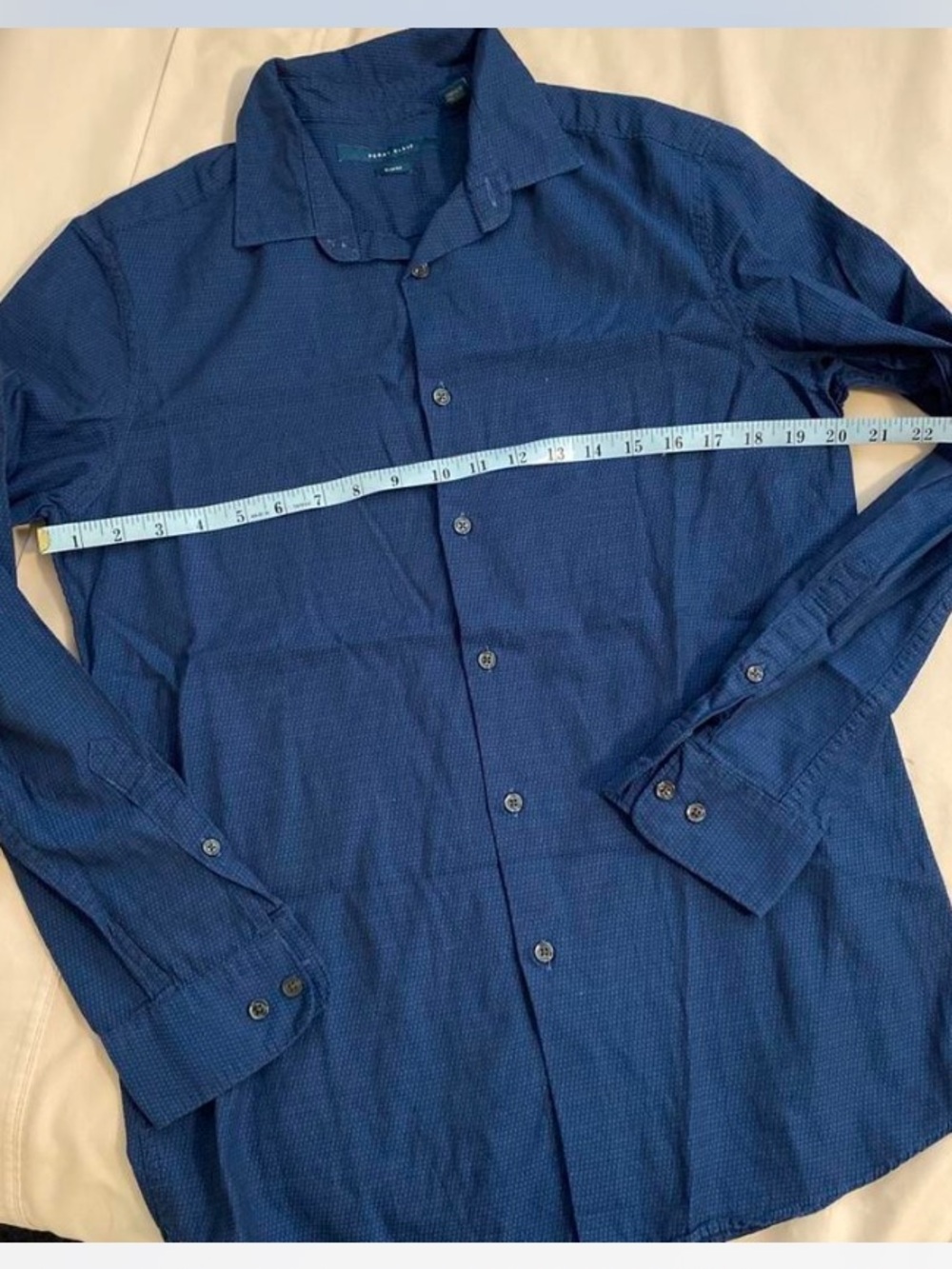 Perry Ellis Men's Navy Button-Up Shirt Sz M